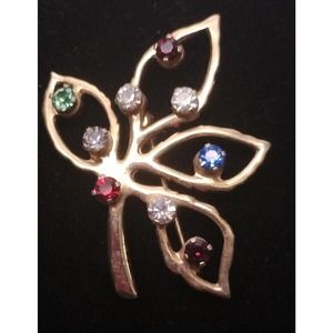 Vintage Rare Anson Family Tree Leaf Brooch‎ Pin